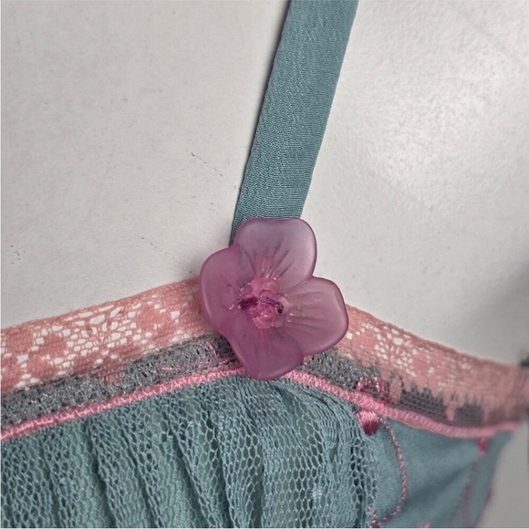 Blue Floral Spaghetti Strap Dress - Picture 3 of 5